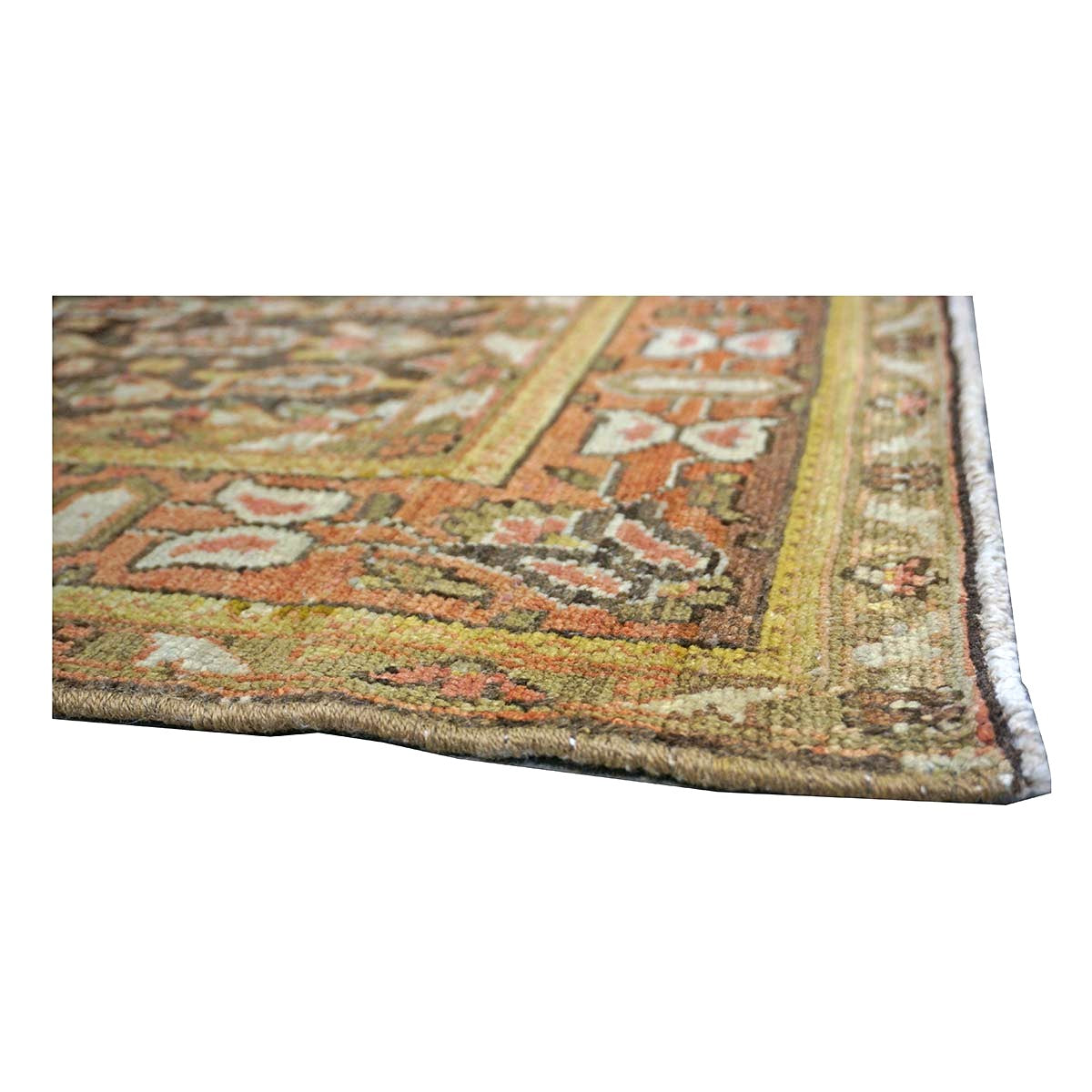 Antique Persian Malayer Wool 5x13 Brown & Rust Handmade Gallery Rug #1142544