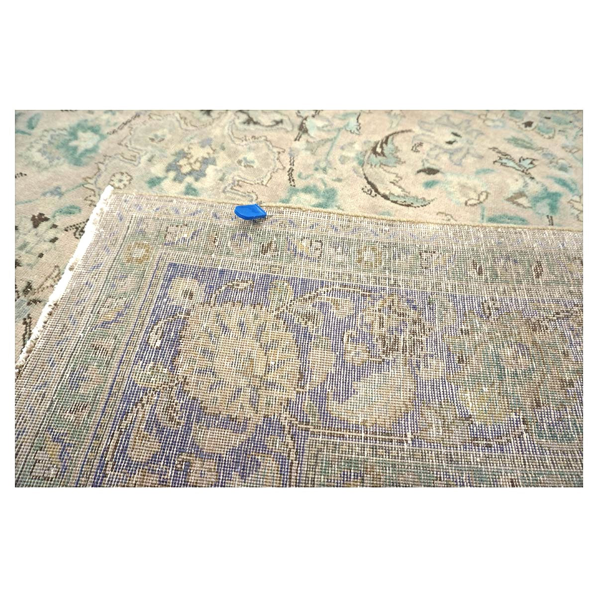 Vintage Persian Tabriz Wool 7x10 Pink, Teal & Ivory Handmade Area Rug #1142596