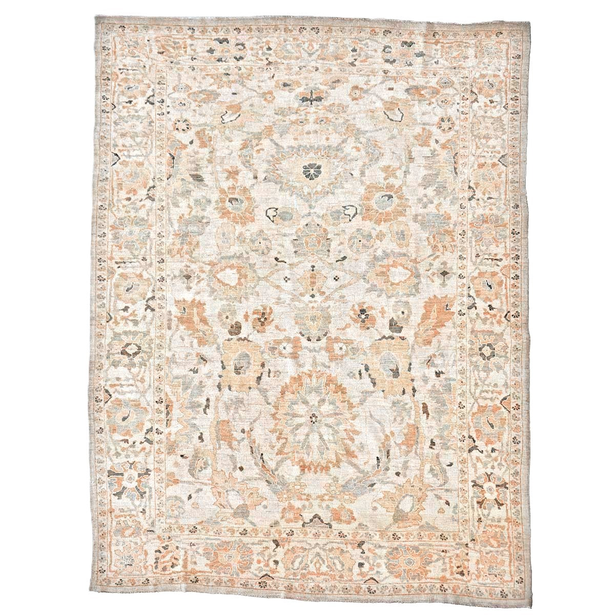 Persian Sultanabad Wool 9x13 Tan, Grey, Taupe & Ivory Handmade Area Rug #1142628