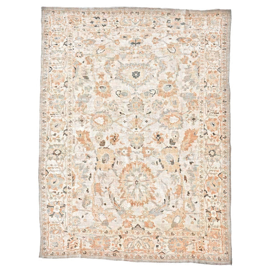 Persian Sultanabad Wool 9x13 Tan, Grey, Taupe & Ivory Handmade Area Rug #1142628