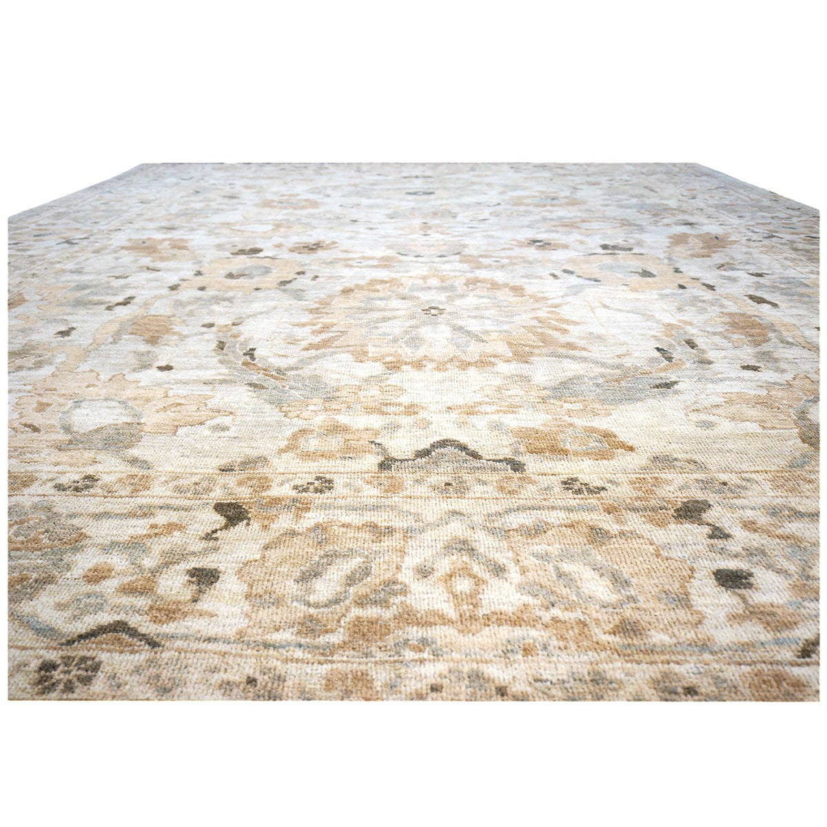 Persian Sultanabad Wool 9x13 Tan, Grey, Taupe & Ivory Handmade Area Rug #1142628