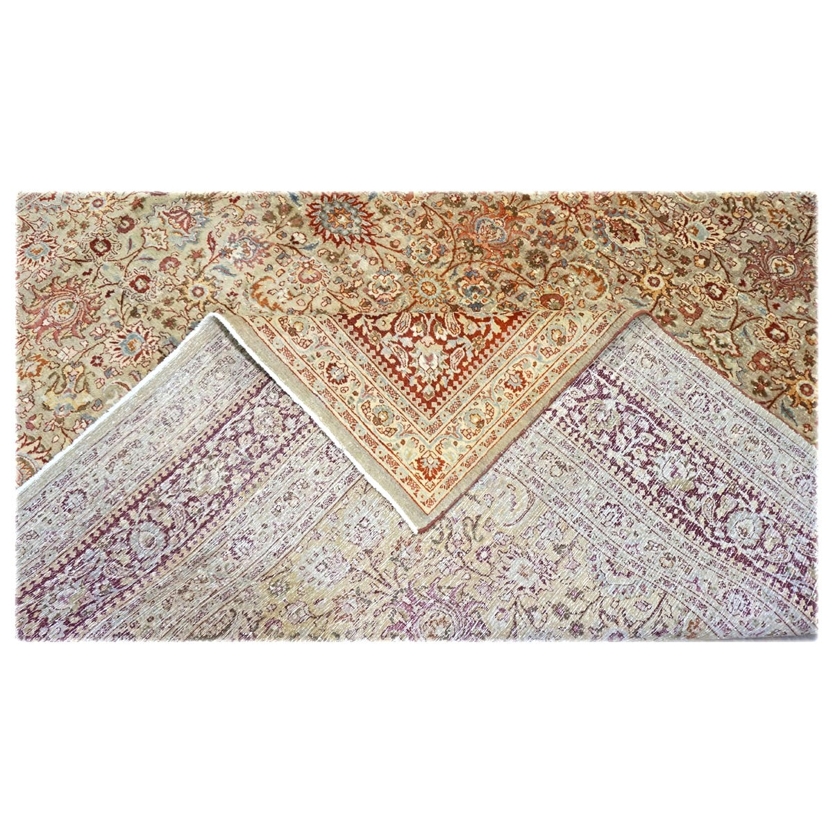 Antique Persian Semnan Wool 10X13 Gold, Red & Brown Handmade Area Rug #1142820