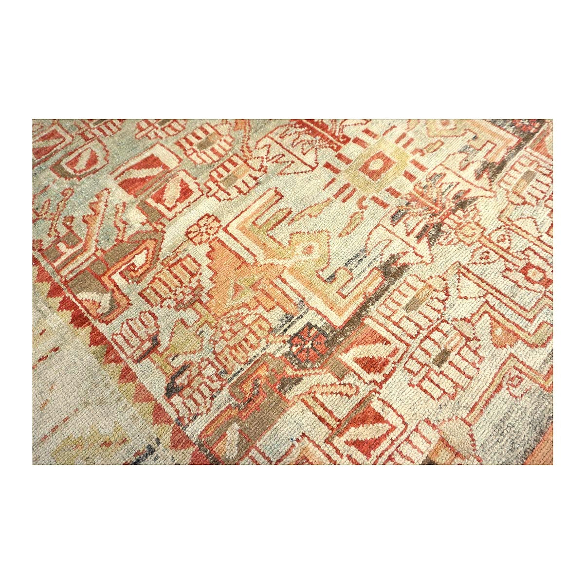 Antique Persian Malayer Wool 5x9 Light Blue & Coral Handmade Area Rug #1142839