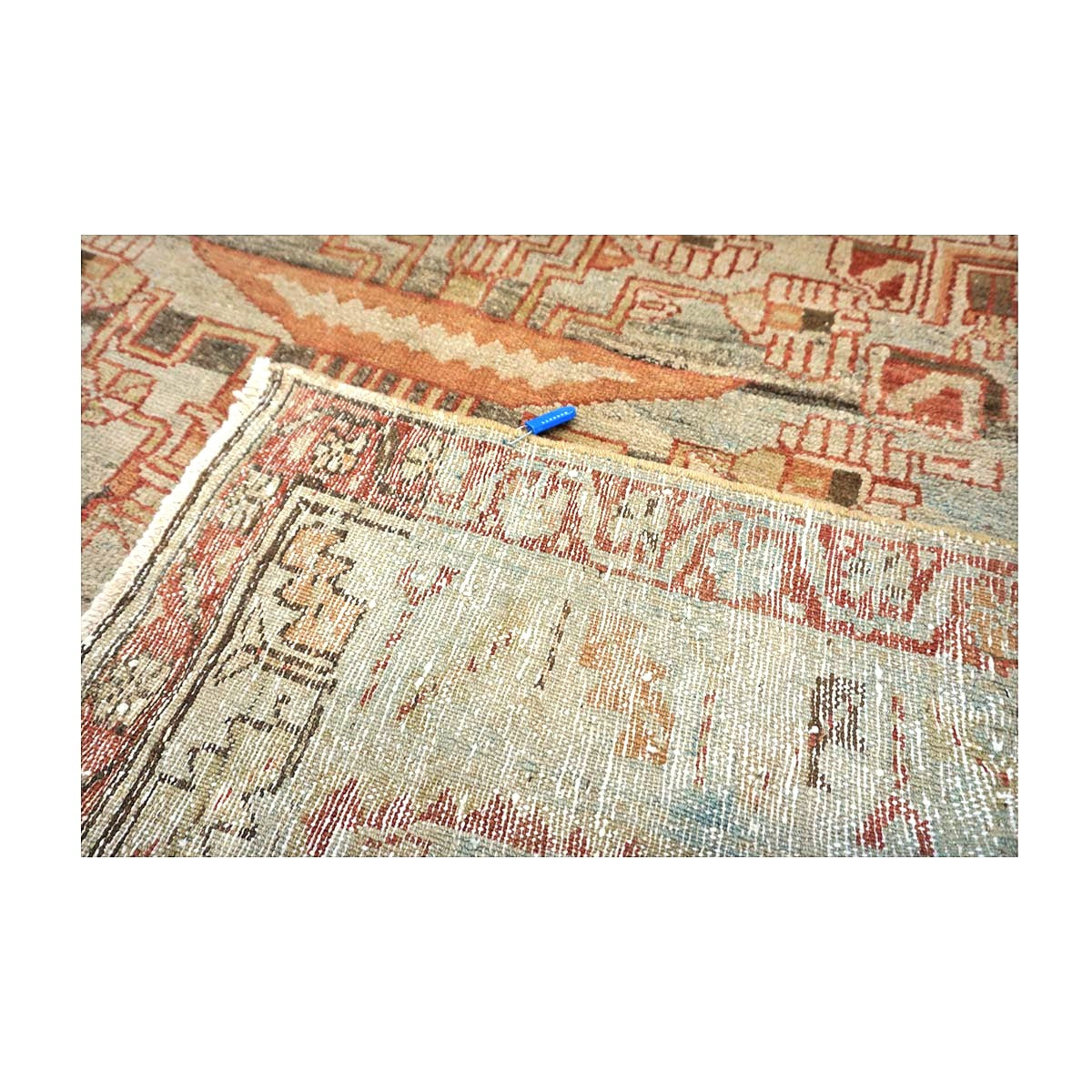 Antique Persian Malayer Wool 5x9 Light Blue & Coral Handmade Area Rug #1142839