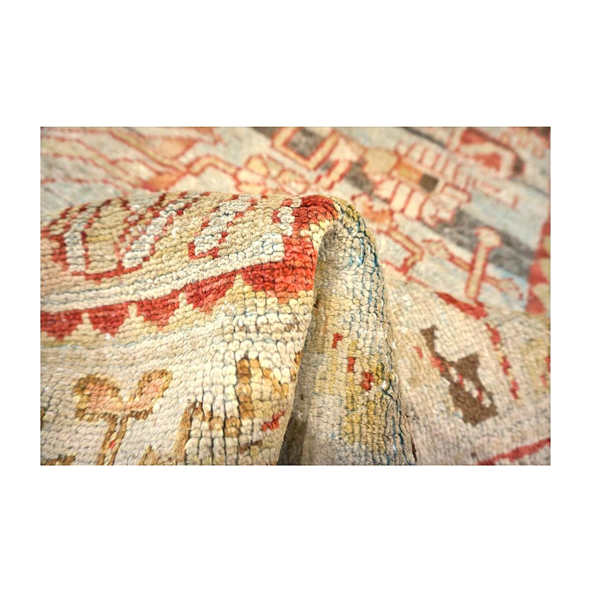 Antique Persian Malayer Wool 5x9 Light Blue & Coral Handmade Area Rug #1142839