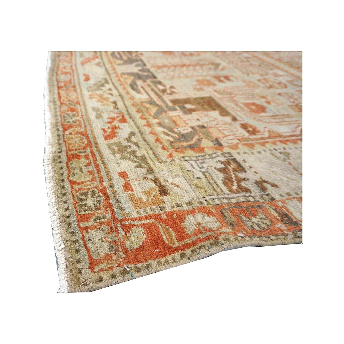 Antique Persian Malayer Wool 5x9 Light Blue & Coral Handmade Area Rug #1142839