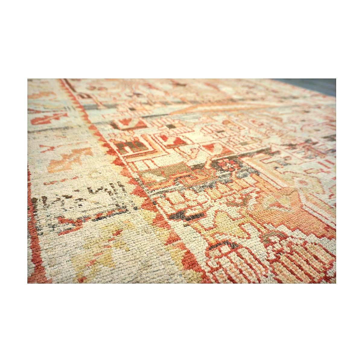 Antique Persian Malayer Wool 5x9 Light Blue & Coral Handmade Area Rug #1142839