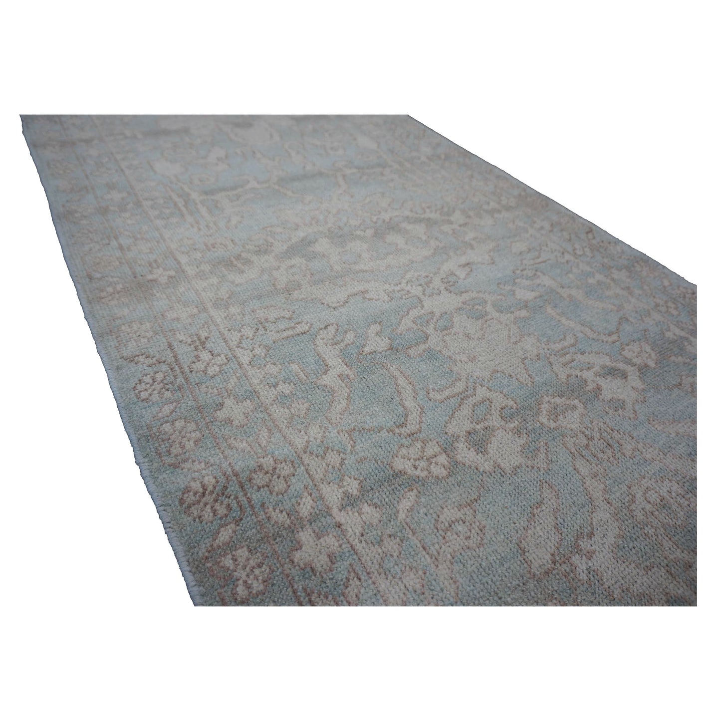 Afghan Sultanabad Masters Wool 3x11 Seafoam Green & Ivory Handmade Runner Rug #1143257