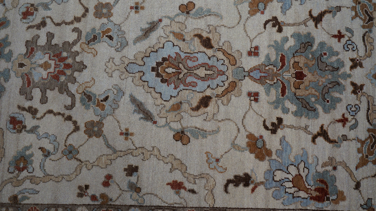 Afghan Sultanabad Master Wool 6x9 Light Blue, Ivory & Tan Handmade Area Rug #1143262