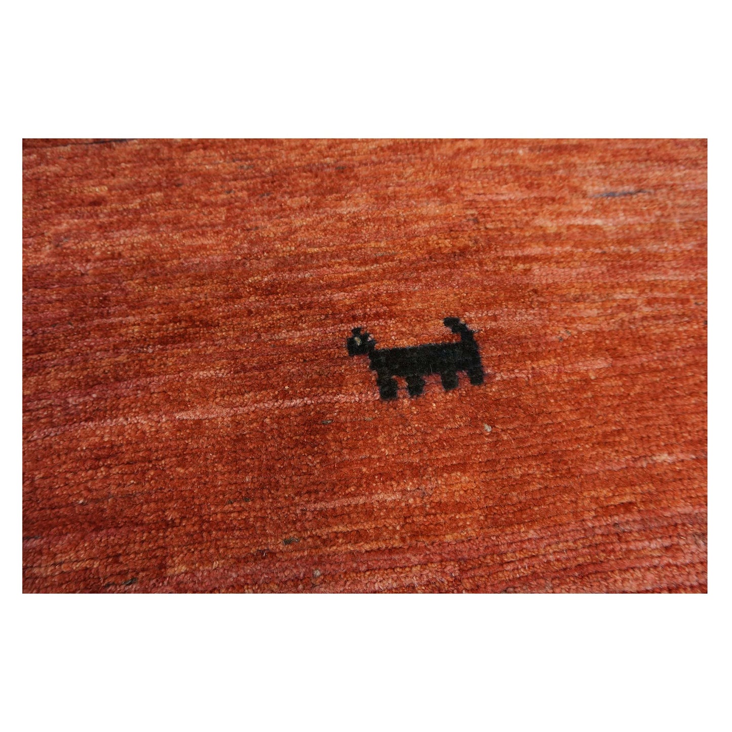 Persian Gabbeh Wool Overydye 2x5 Sunset Orange Handmade Runner Rug #1143519