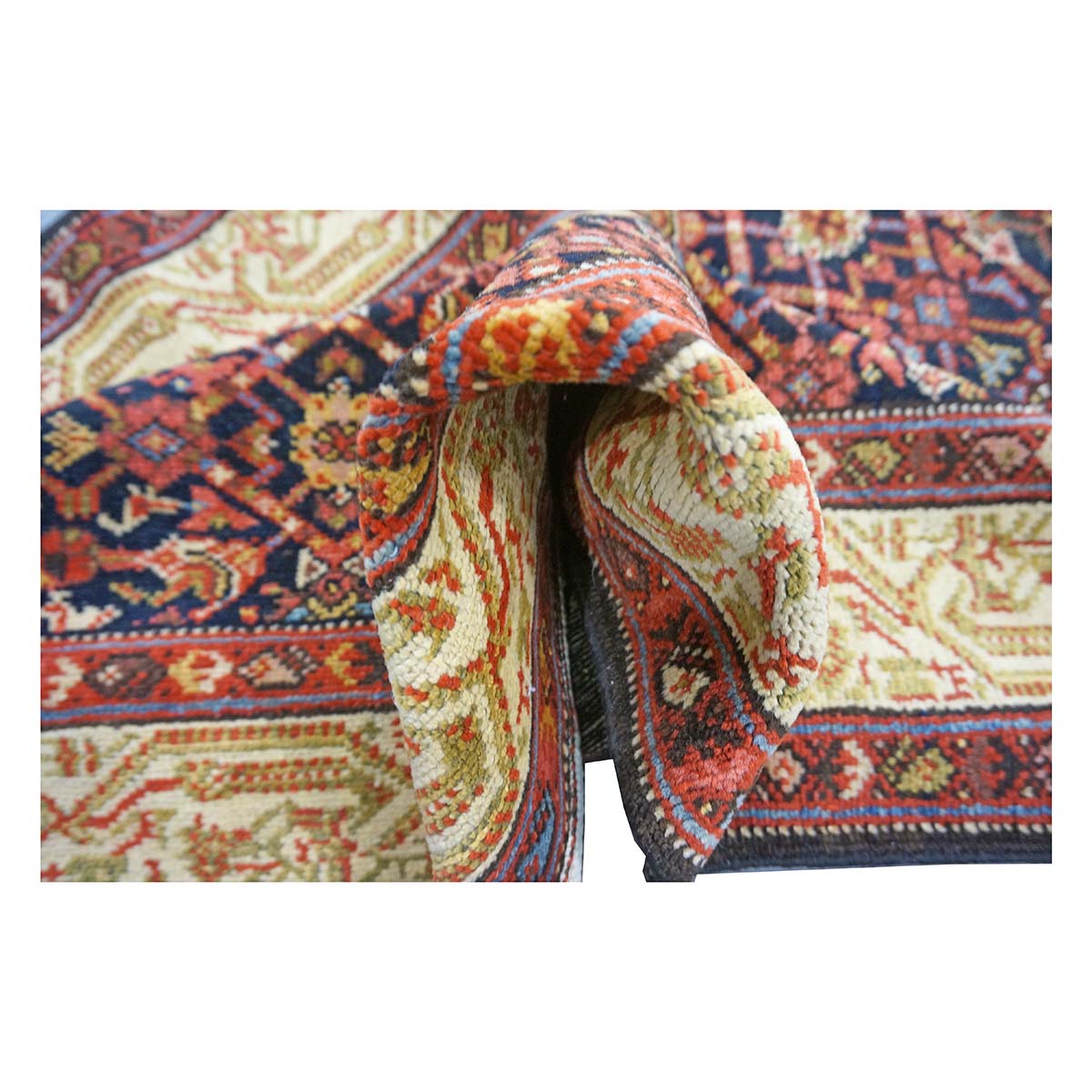 Antique Persian Malayer Wool 3x16 Rust & Ivory Handmade Runner Rug #1143529