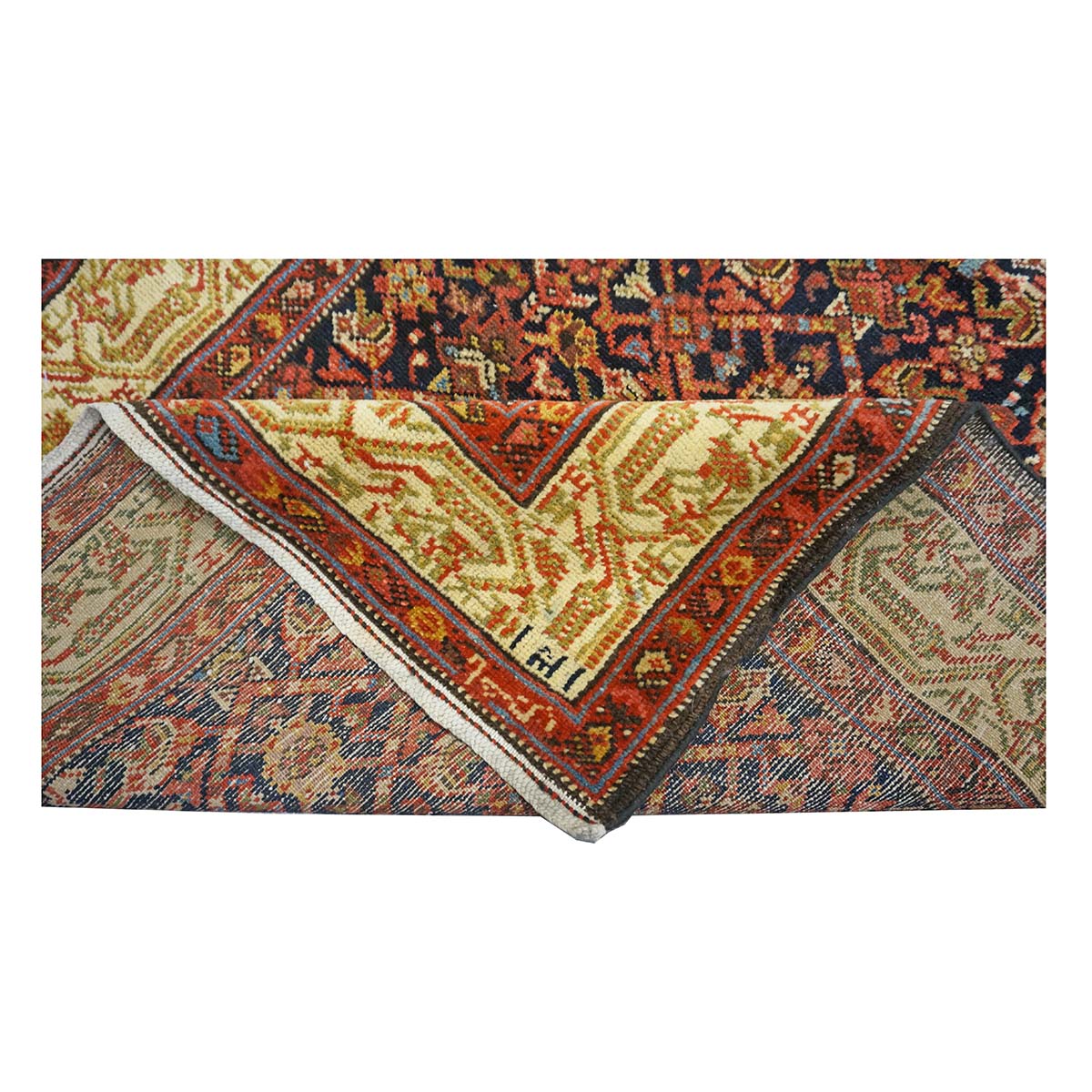 Antique Persian Malayer Wool 3x16 Rust & Ivory Handmade Runner Rug #1143529