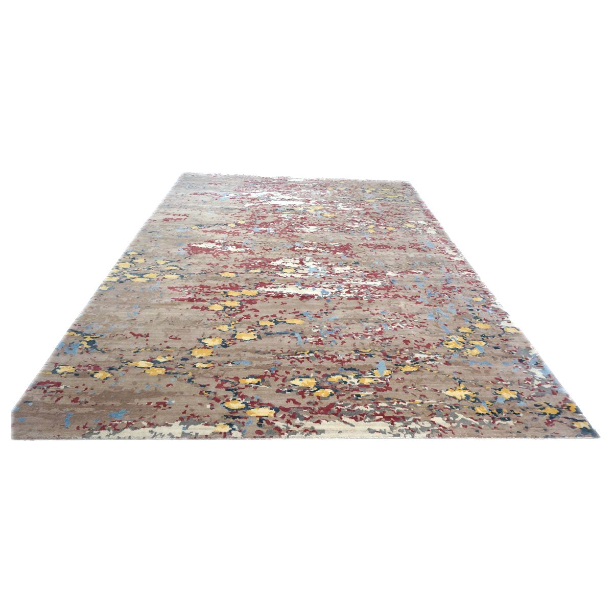 Indo Nepalese Modern Wool & Silk 9X12 Grey Handmade Area Rug #1143582