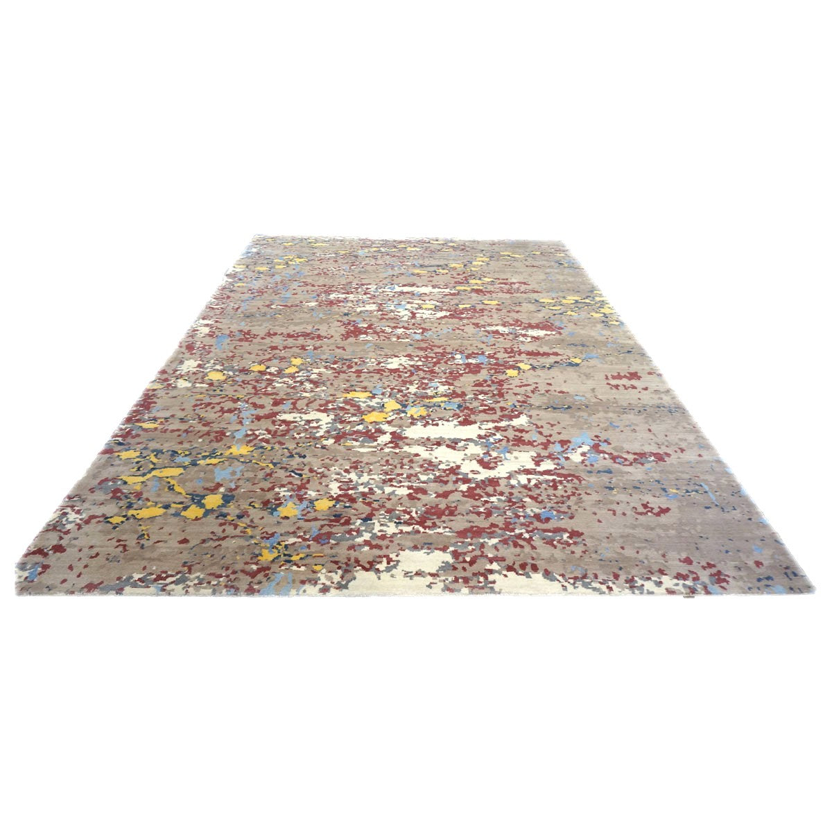 Indo Nepalese Modern Wool & Silk 9X12 Grey Handmade Area Rug #1143582