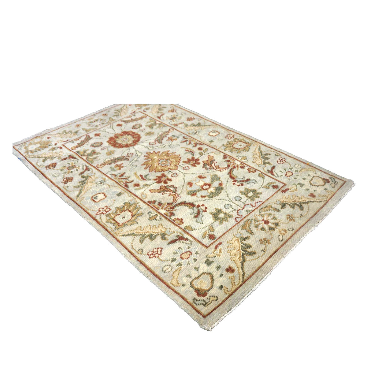 Afghan Sultanabad Master Wool 3x5 Ivory, Red, & Green Handmade Area Rug #1143658