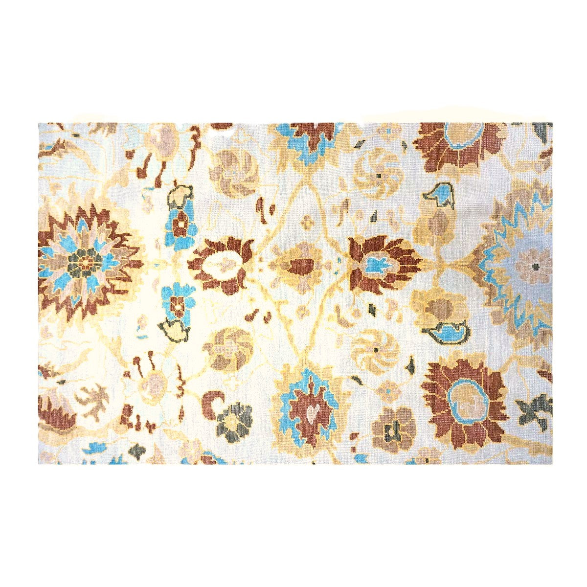 Afghan Sultanabad Wool 8x10 Blue, Ivory & Beige Handmade Area Rug #1143688