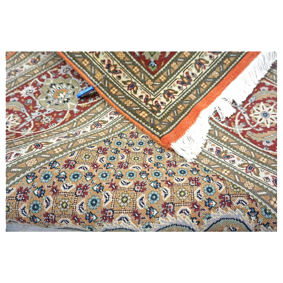 Persian Tabriz Mahi Wool 6x10 Terrecota & Olive Handmade Area Rug #1143748