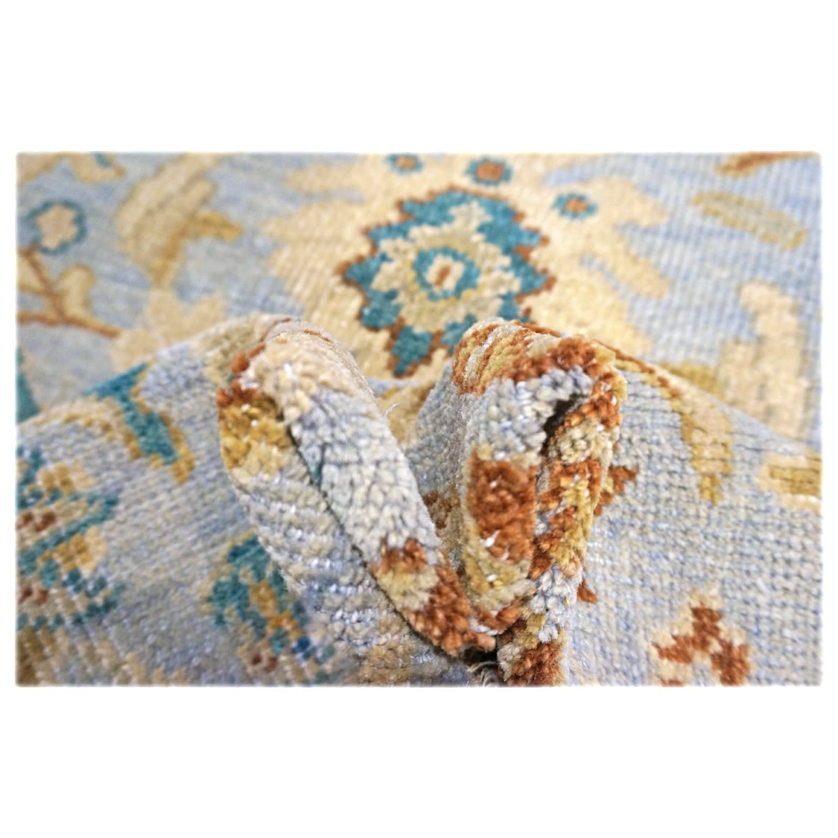 Afghan Sultanabad Wool 3x5 Grey, Ivory & Teal Handmade Area Rug #1143768