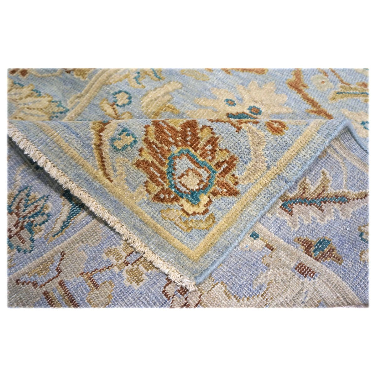 Afghan Sultanabad Wool 3x5 Grey, Ivory & Teal Handmade Area Rug #1143768