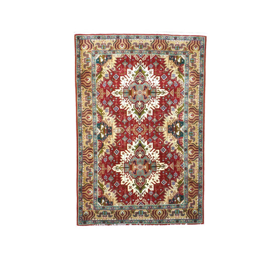 Antique Persian Tabriz Wool 3x5 Red, Ivory & Tan Handmade Area Rug #1143840