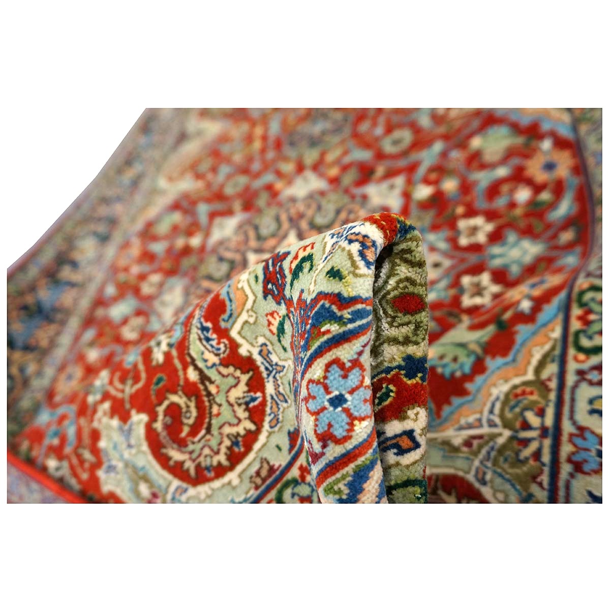 Antique Persian Tabriz Wool 3x5 Red & Navy Handmade Area Rug #1143878