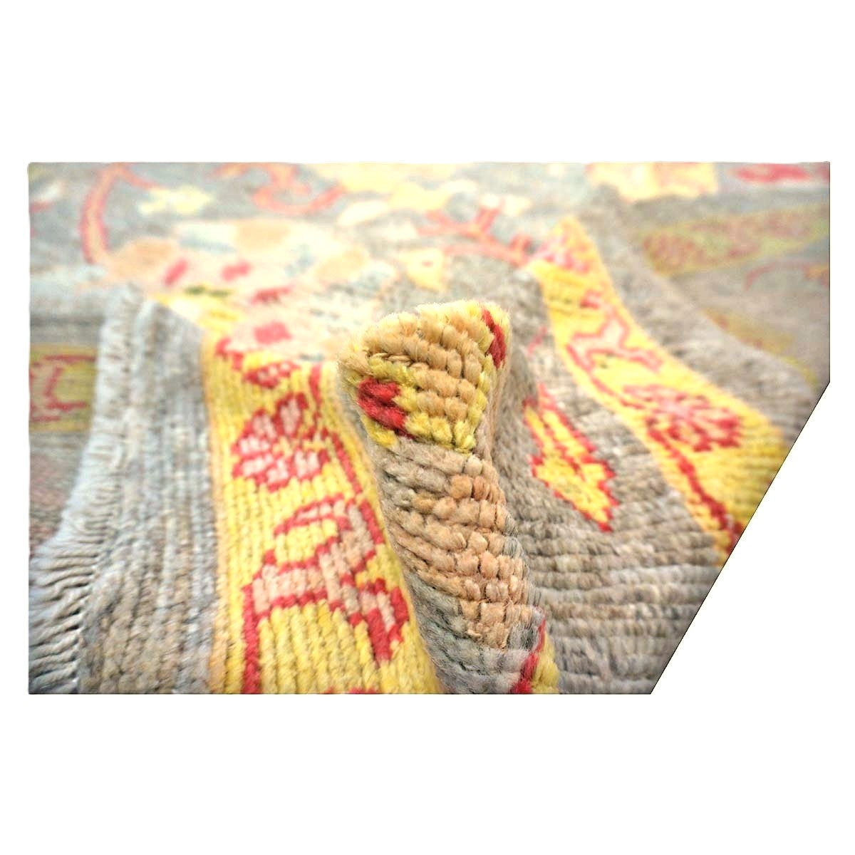 Persian Oushak Wool 8x11 Grey, Red, & Yellow Handmade Area Rug #1143973