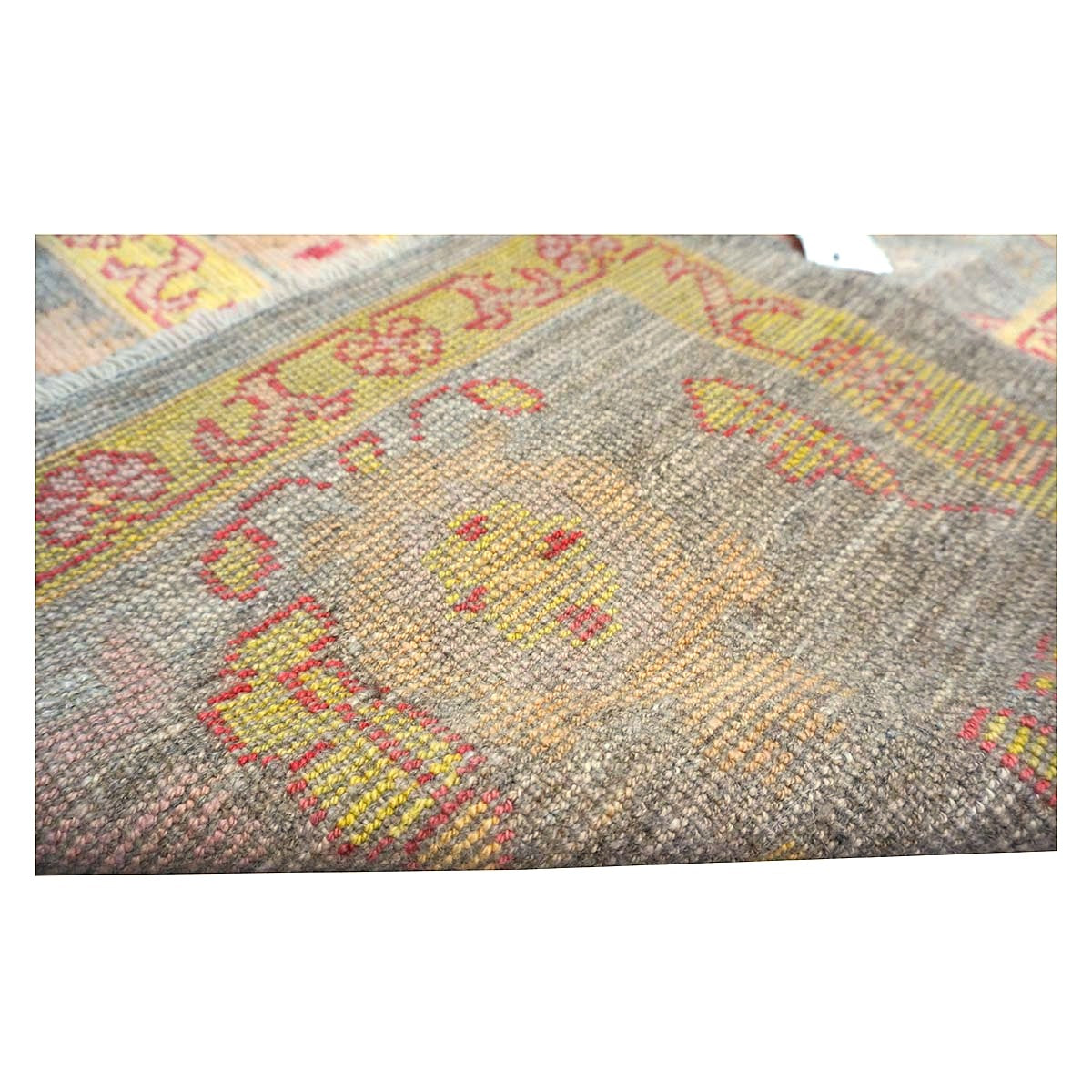 Persian Oushak Wool 8x11 Grey, Red, & Yellow Handmade Area Rug #1143973