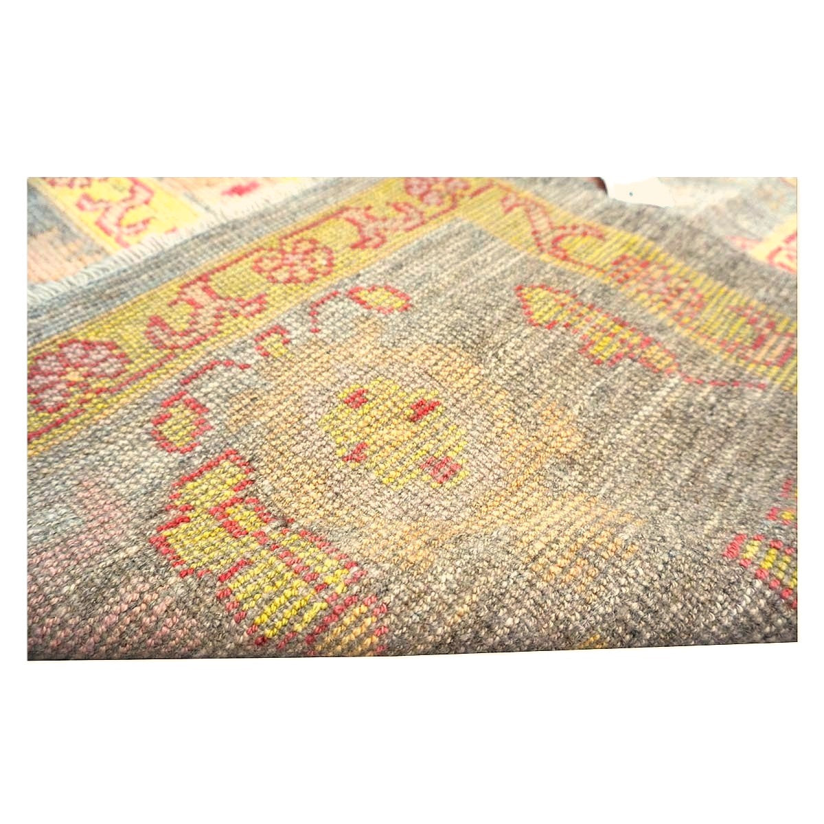 Persian Oushak Wool 8x11 Grey, Red, & Yellow Handmade Area Rug #1143973