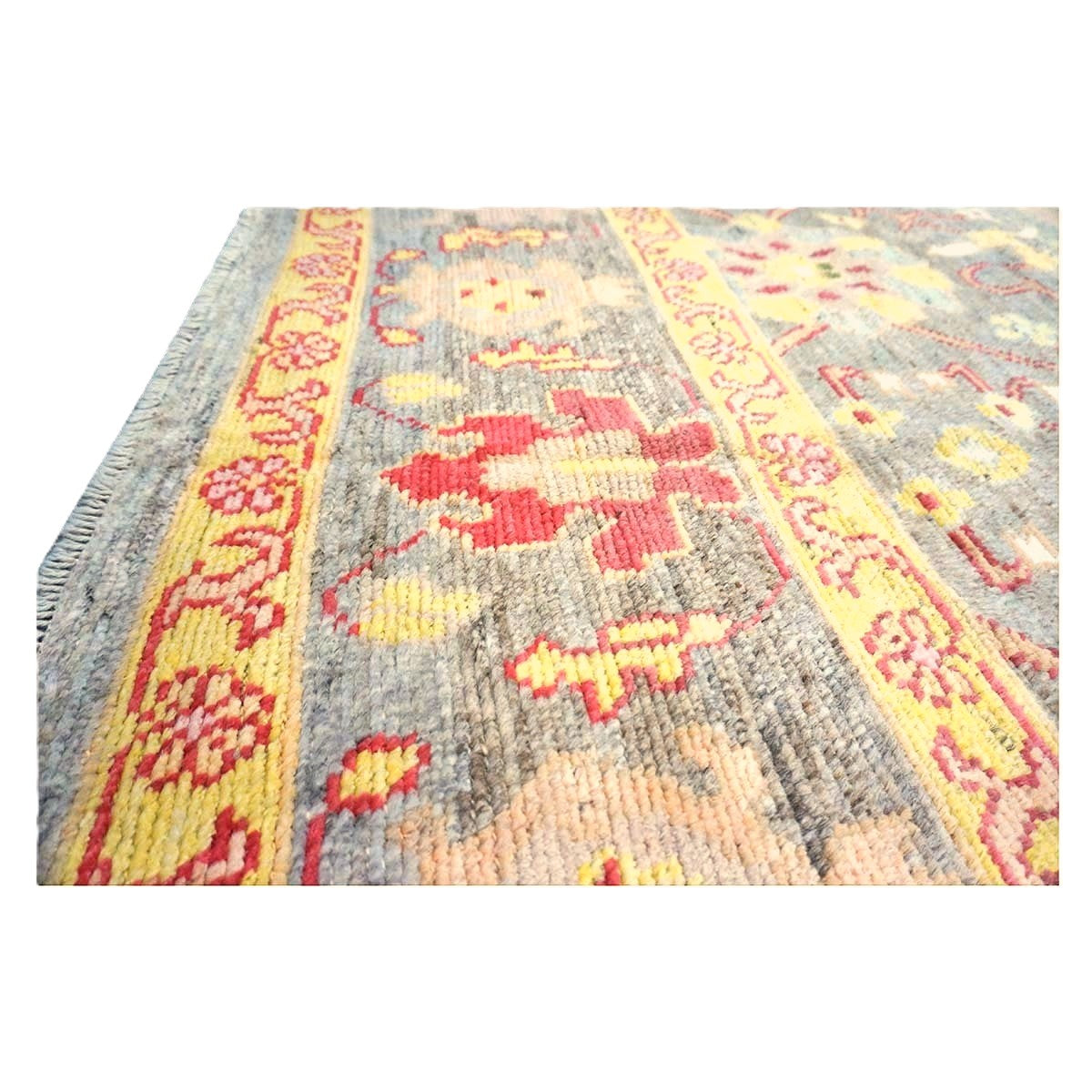 Persian Oushak Wool 8x11 Grey, Red, & Yellow Handmade Area Rug #1143973