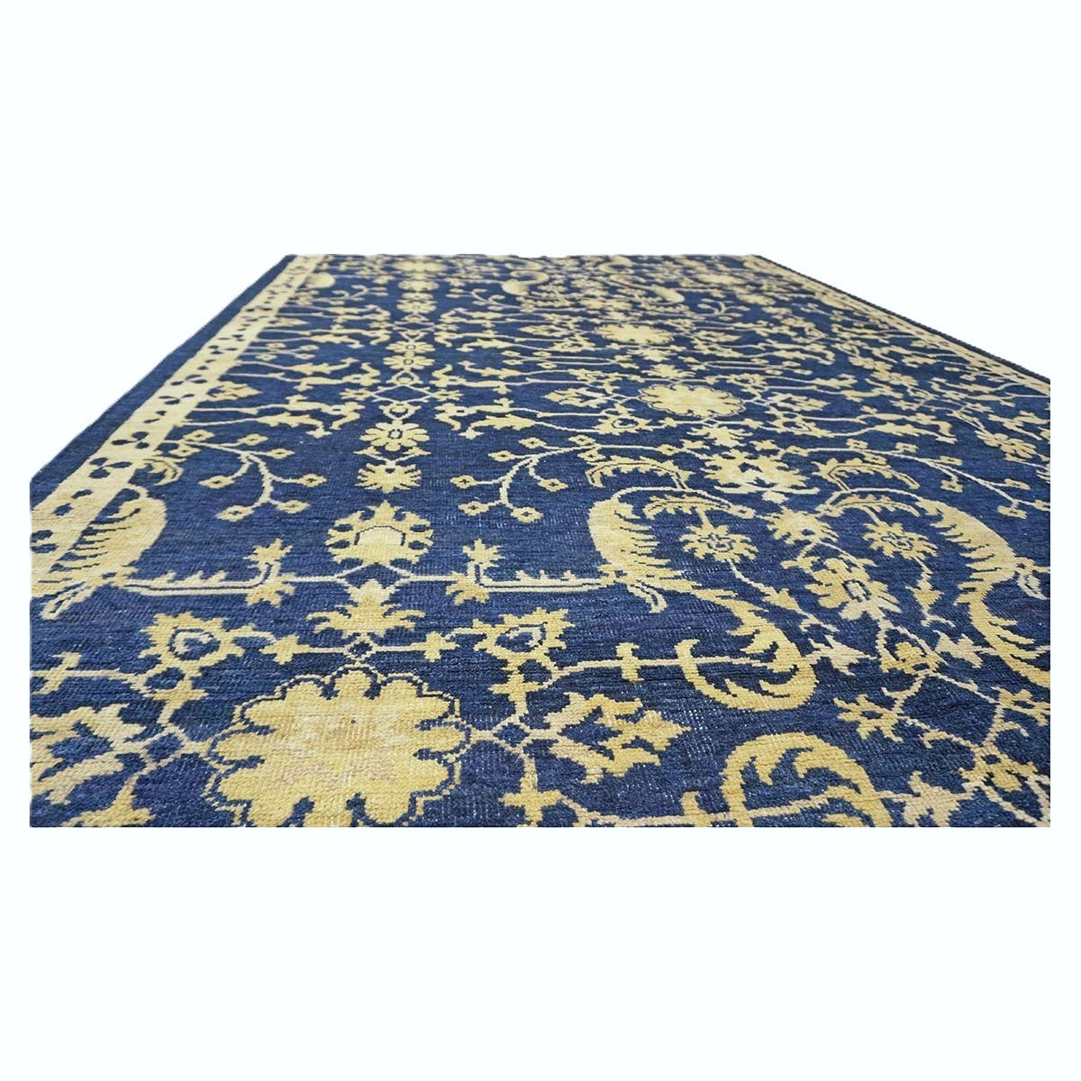 Afghan Sultanabad Wool 6x10 Navy Blue & Ivory Handmade Area Rug #1144038