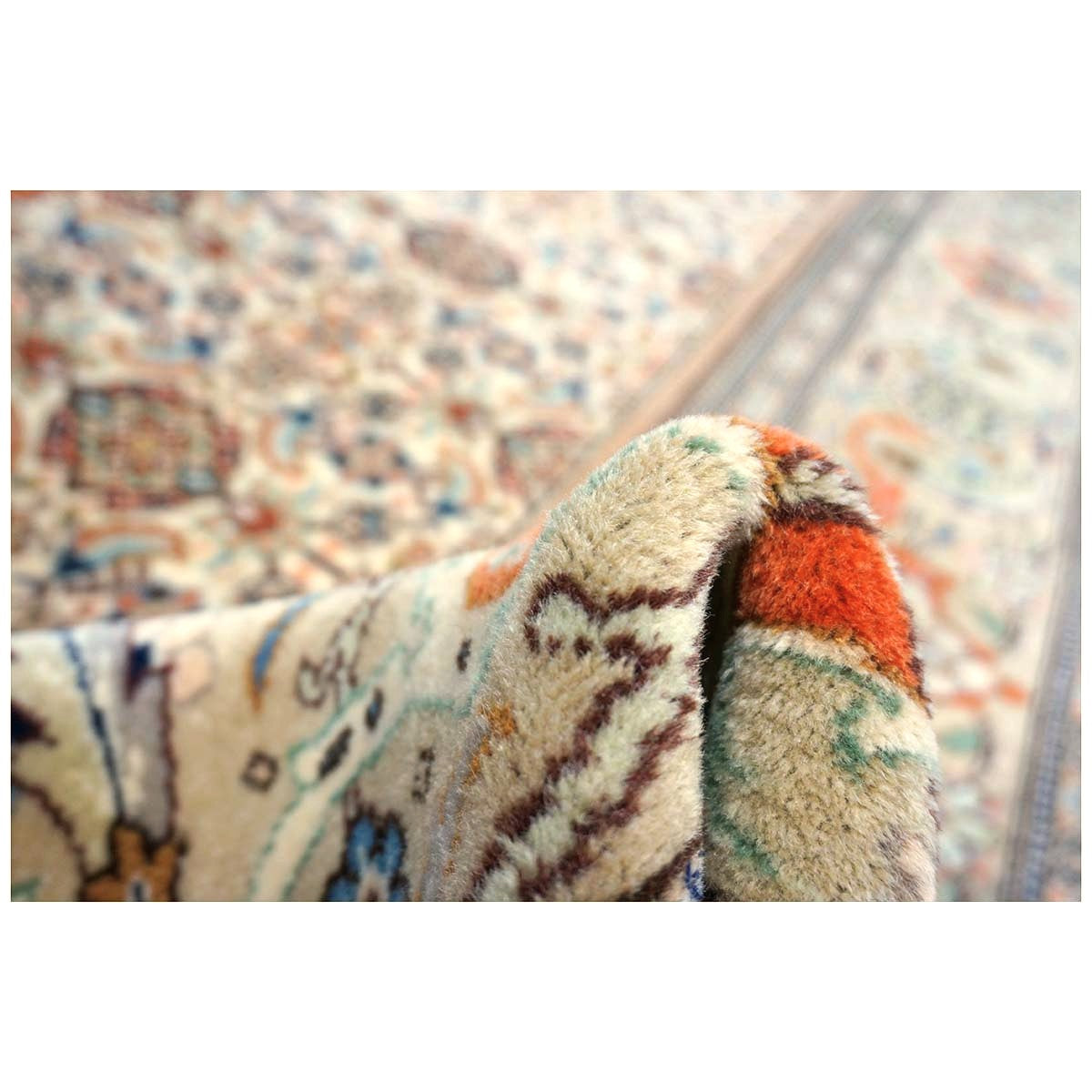 Vintage Persian Tabriz Taba Tabai Wool 3x10 Orange & Ivory Handmade Runner Rug #1144062