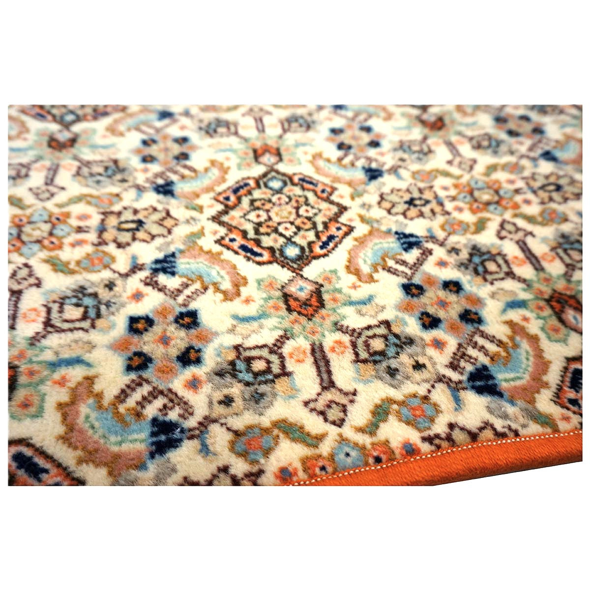 Vintage Persian Tabriz Taba Tabai Wool 3x10 Orange & Ivory Handmade Runner Rug #1144062