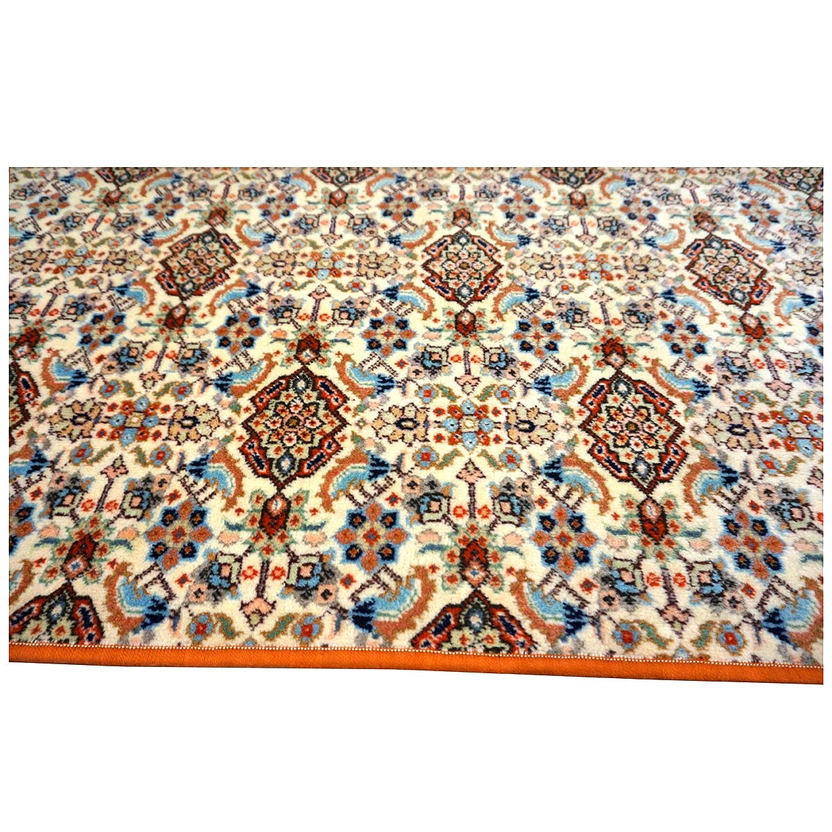 Vintage Persian Tabriz Taba Tabai Wool 3x10 Orange & Ivory Handmade Runner Rug #1144063