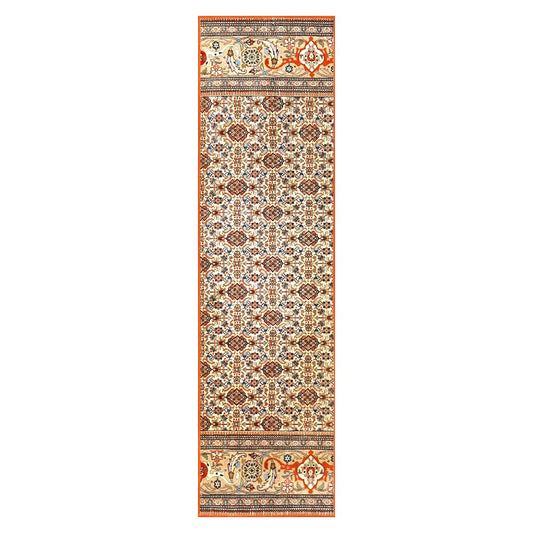 Vintage Persian Tabriz Taba Tabai Wool 3x10 Orange & Ivory Handmade Runner Rug #1144064