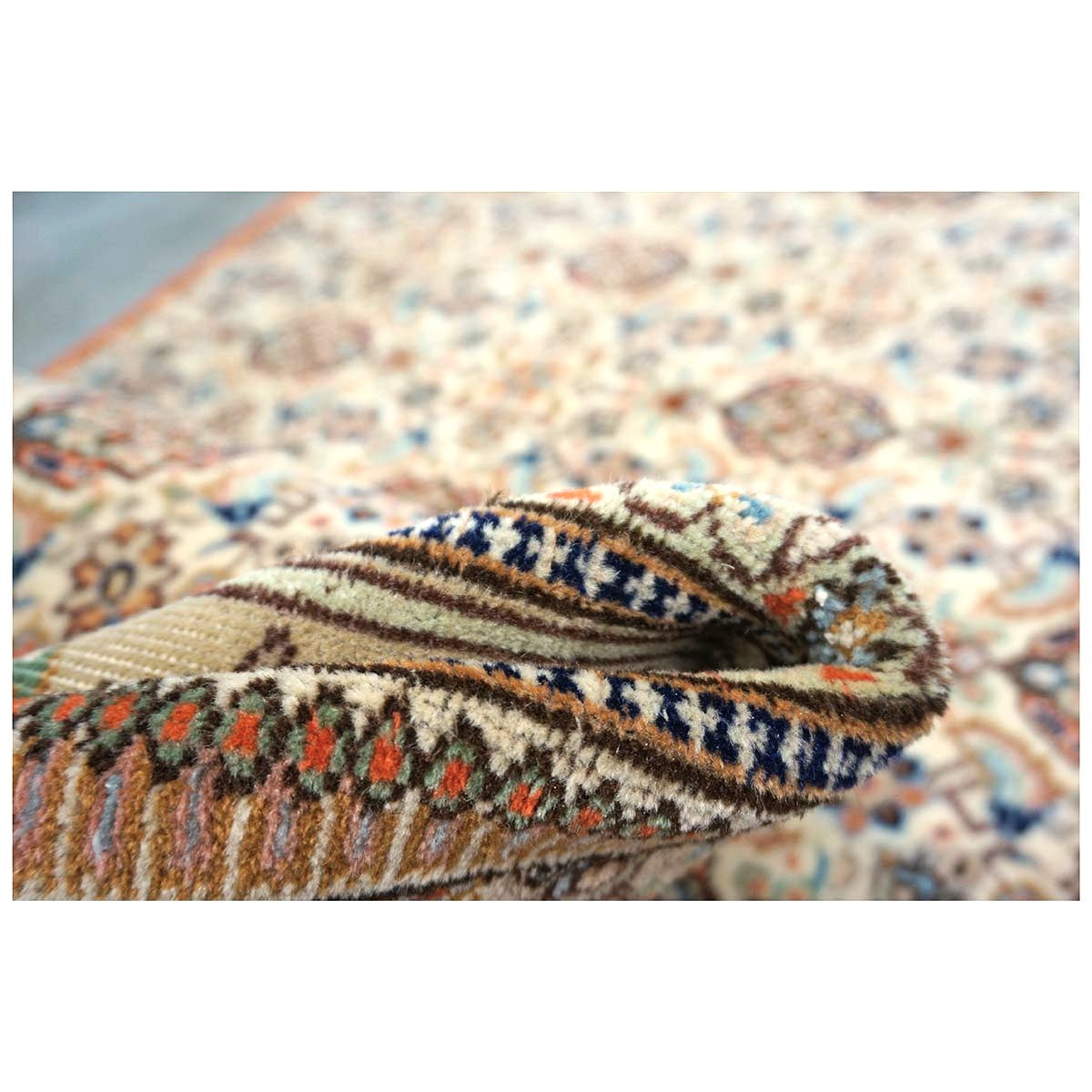 Vintage Persian Tabriz Taba Tabai Wool 3x10 Orange & Ivory Handmade Runner Rug #1144065