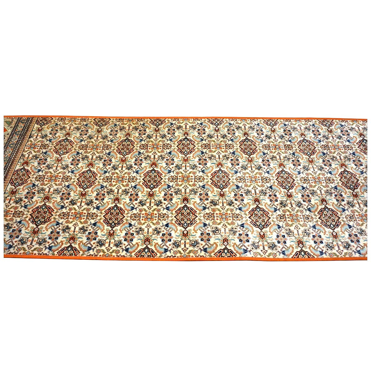 Vintage Persian Tabriz Taba Tabai Wool 3x10 Orange & Ivory Handmade Runner Rug #1144065