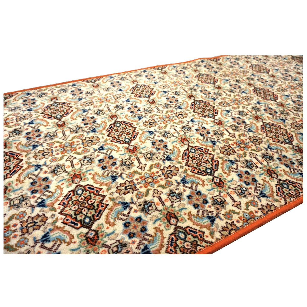 Vintage Persian Tabriz Taba Tabai Wool 3x10 Orange & Ivory Handmade Runner Rug #1144065