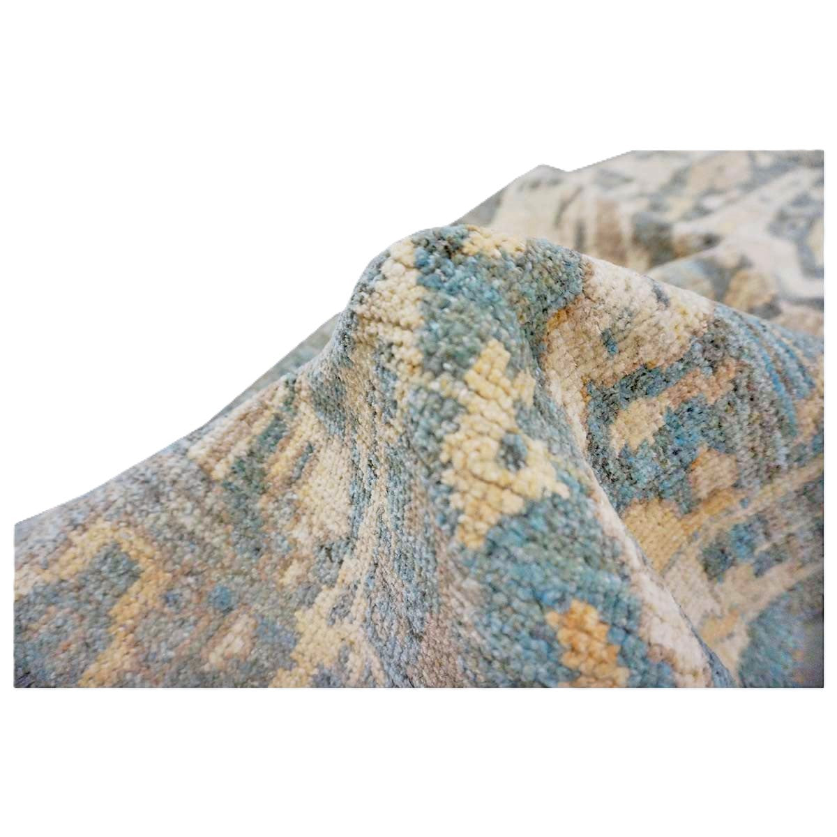 21st Century Persian Sultanabad Master Wool 3x14 Slate Blue, Ivory, & Tan Handmade Runner Rug #1144100