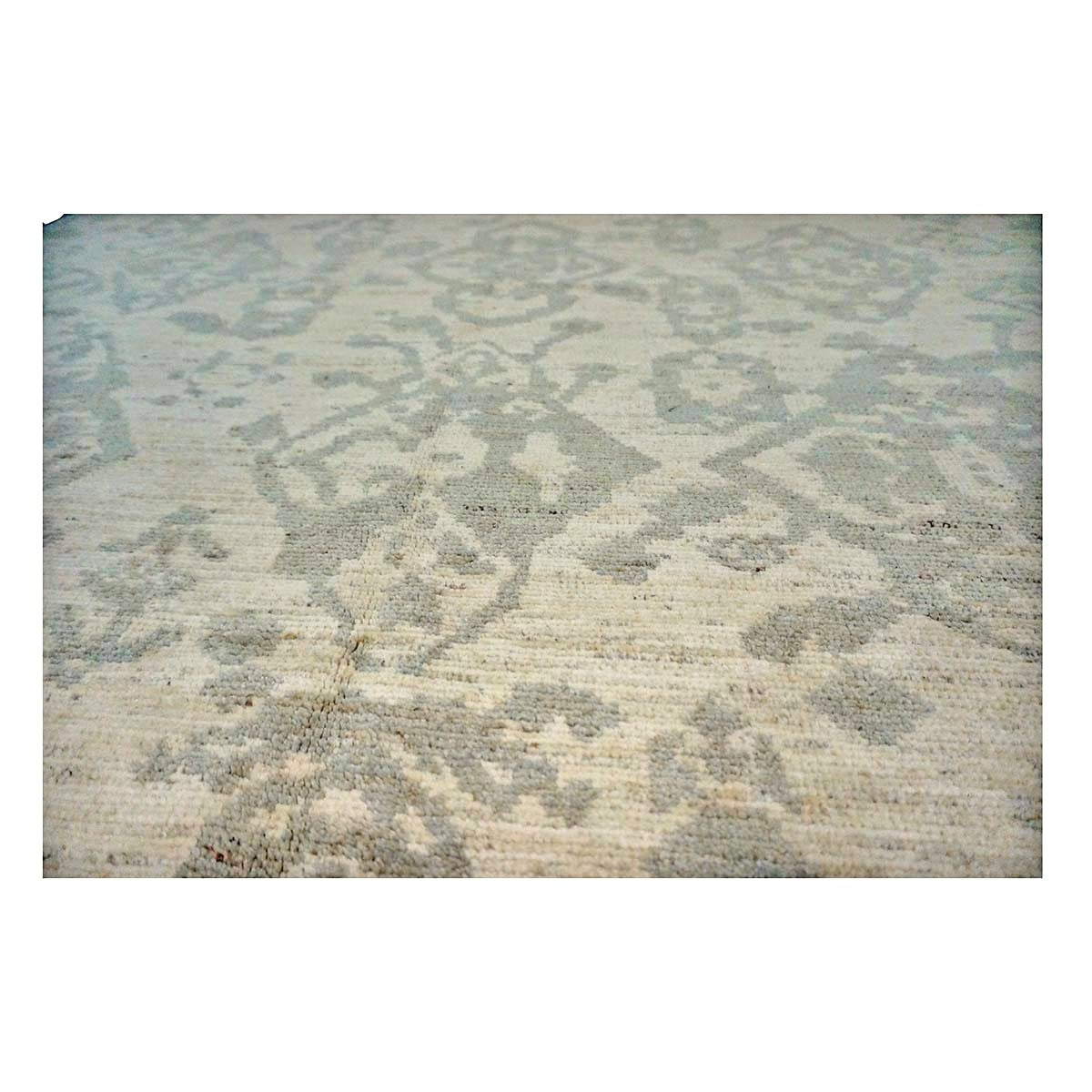 Persian Sultanabad Wool & Silk 5x6 Ivory & Grey Handmade Area Rug #1144108