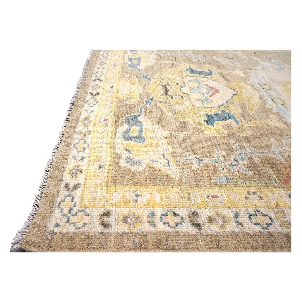 Persian Sultanabad Wool 4x14 Tan & Ivory Handmade Gallery Rug #1144118