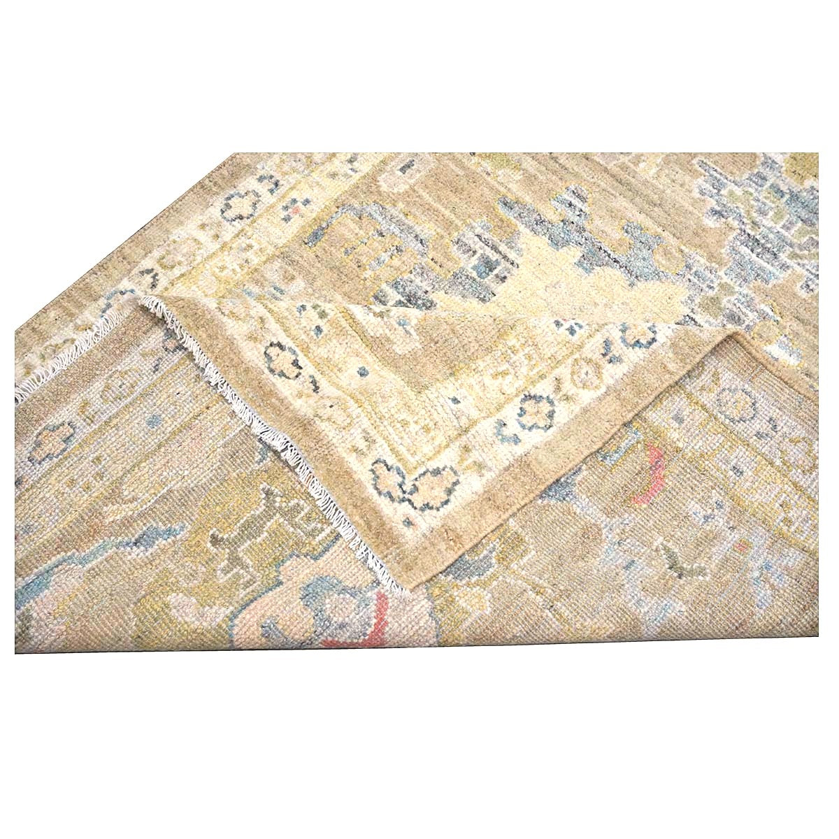 Persian Sultanabad Wool 4x14 Tan & Ivory Handmade Gallery Rug #1144118