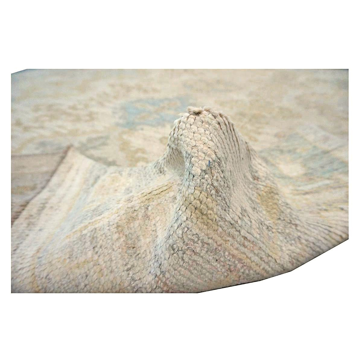 21st Century Turkish Oushak Wool 9X10 Gold, Gray & Ivory Handmade Area Rug #1144124