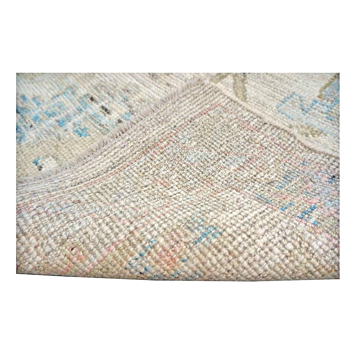 21st Century Turkish Oushak Wool 3X19 Yellow, Ivory & Charcoal Handmade Runner Rug #1144136