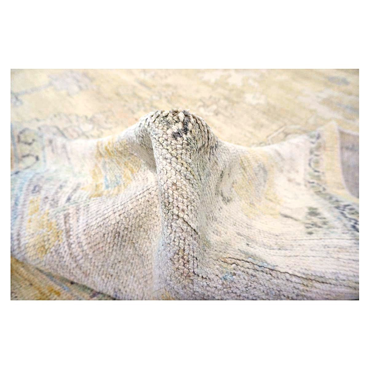 21st Century Turkish Oushak Wool 10X13 Gold, Ivory & Charcoal Handmade Area Rug #1144141