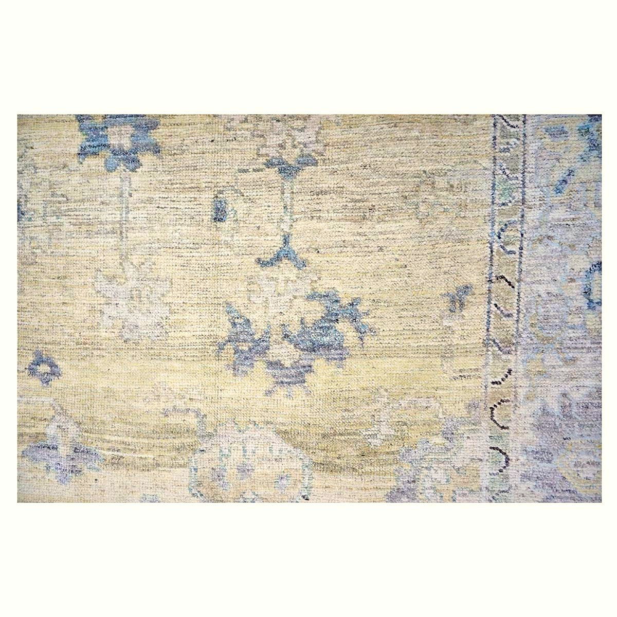 21st Century Turkish Oushak Wool 10X13 Gold, Ivory & Charcoal Handmade Area Rug #1144141