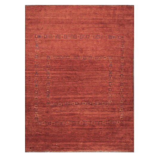 Persian Modern Gabbeh Wool 10x13 Red Handmade Area Rug #1144153