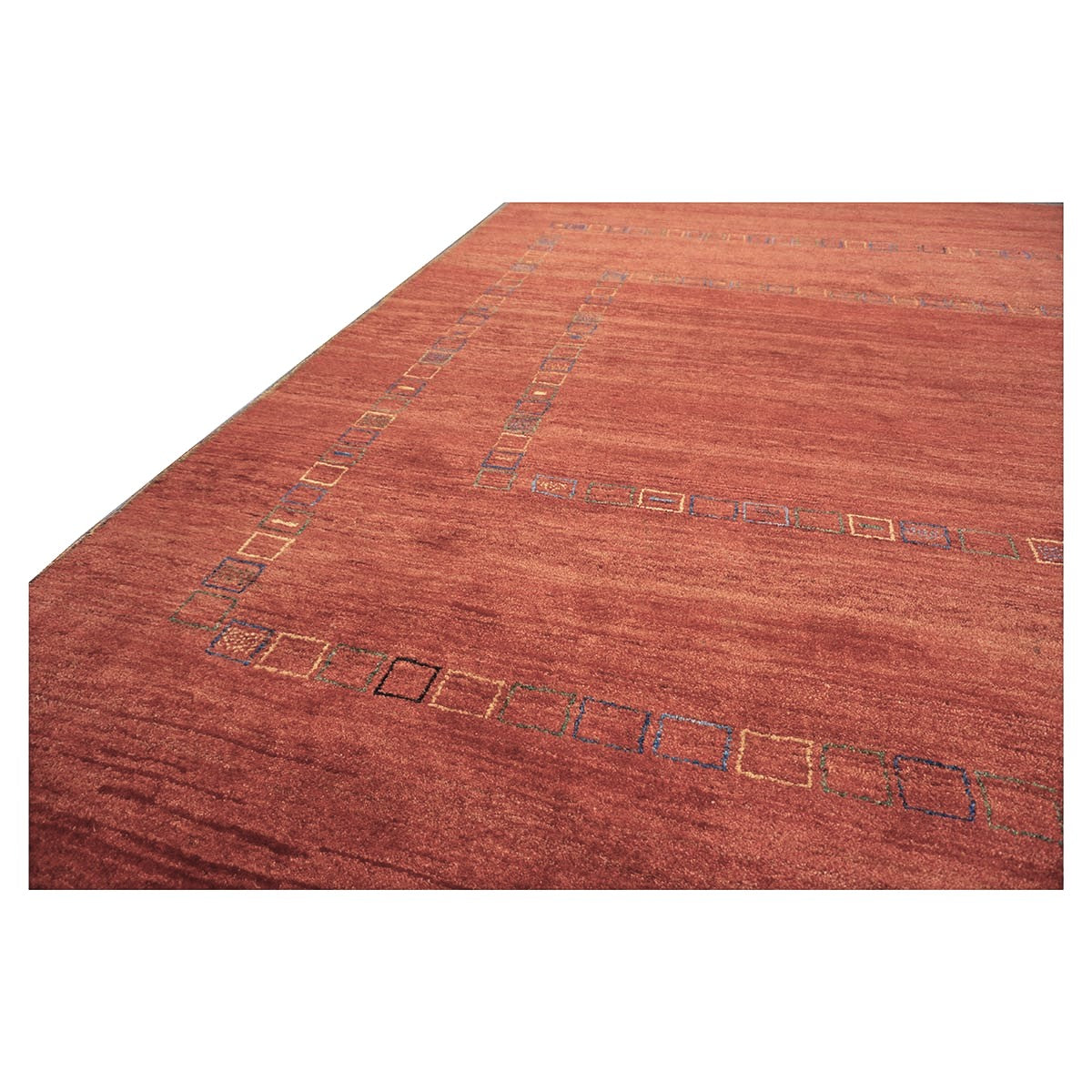 Persian Modern Gabbeh Wool 10x13 Red Handmade Area Rug #1144153