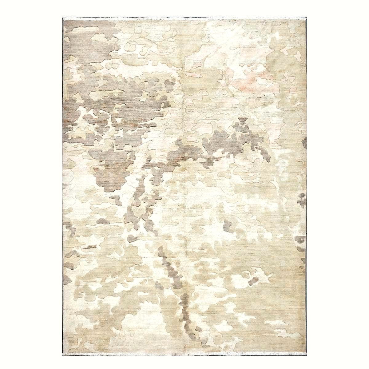 Turkish Modern Wool 6x8 Ivory, Tan & Taupe Handmade Area Rug #1144175