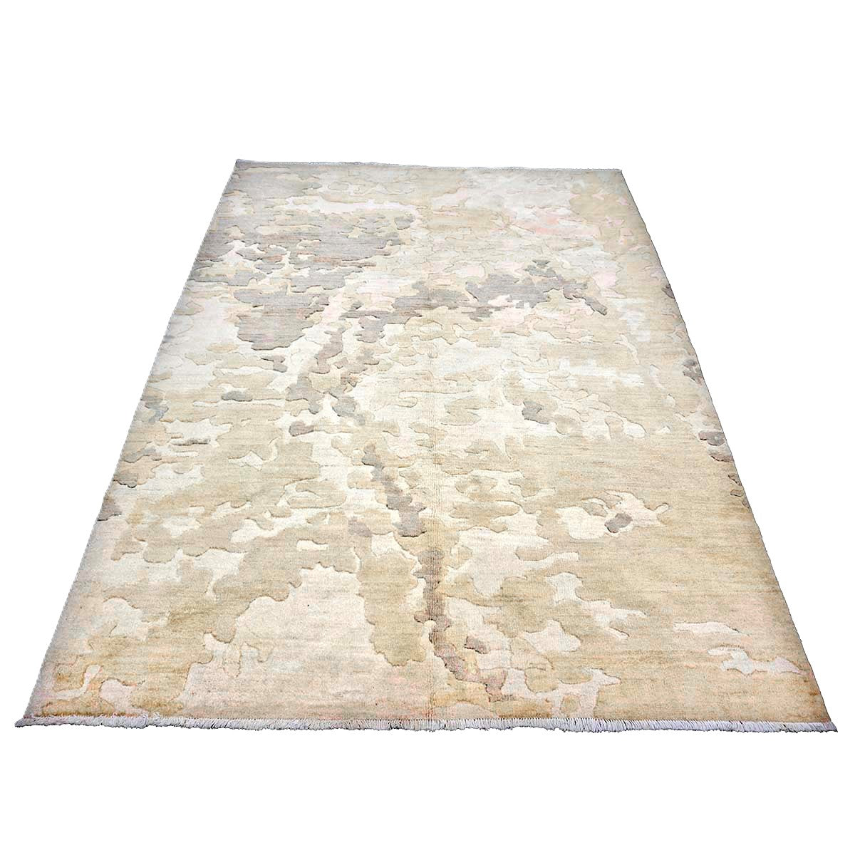 Turkish Modern Wool 6x8 Ivory, Tan & Taupe Handmade Area Rug #1144175