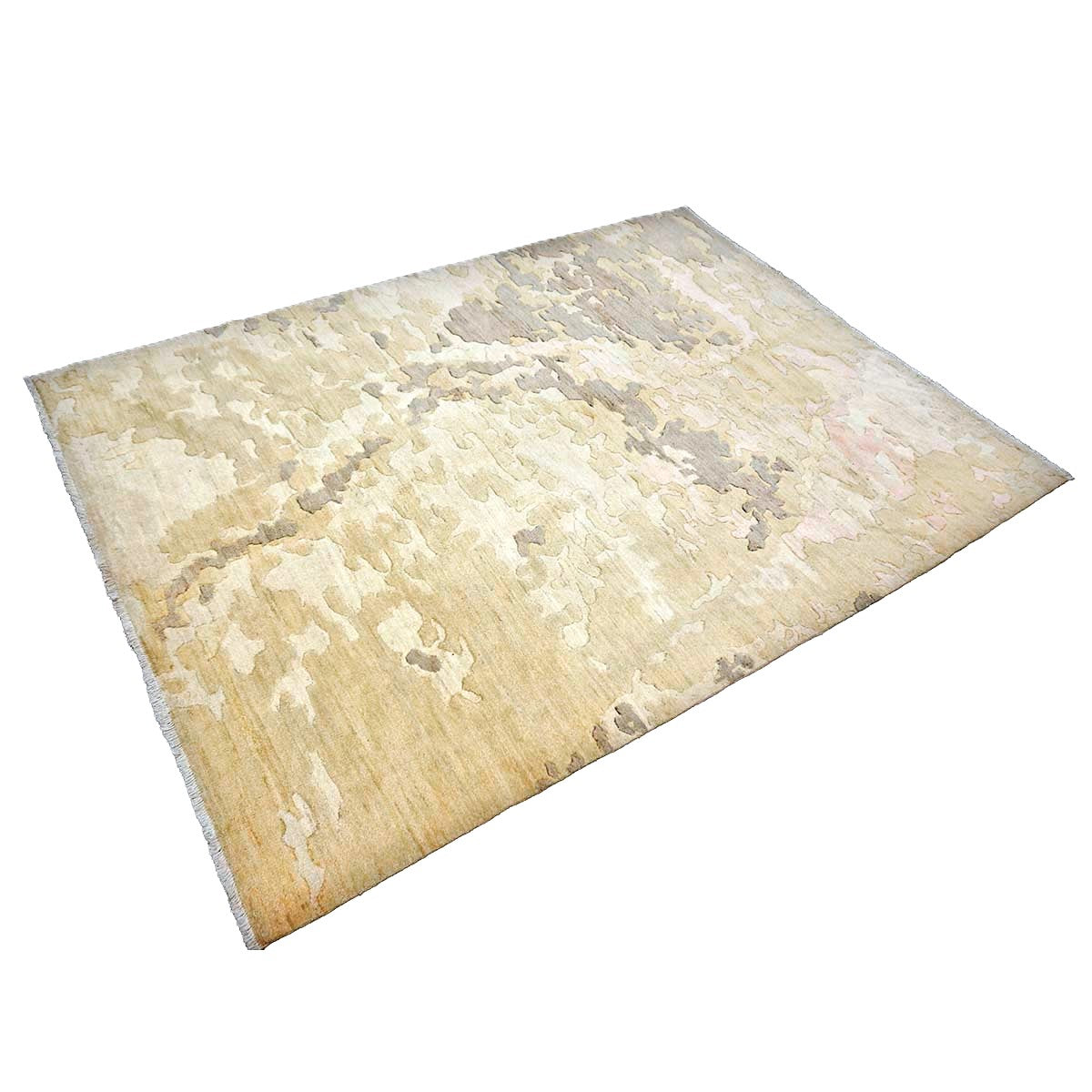 Turkish Modern Wool 6x8 Ivory, Tan & Taupe Handmade Area Rug #1144175